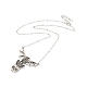Alloy Skull with Bat Pendant Necklace NJEW-G056-02AS-3