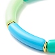 Bracciale elasticizzato con perline acriliche opache a tubo curvo per ragazze adolescenti BJEW-JB06940-02-4