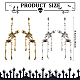 Fibloom 2 paia 2 colori orecchini pendenti con teschio scheletro in lega per halloween EJEW-FI0001-11-2