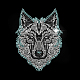 MAYJOYDIY Wolf Iron on Rhinestone Heat Transfer Wolf Head Hot Transfers Patches Animal Bling Iron on Rhinestone Crystal T Shirt Transfer 5.7×7.6inch Clothing Repair Applique for Coat DIY-WH0303-187-1
