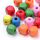 Spray Painted Natural Wood Beads WOOD-S038-32-LF-1