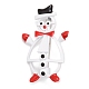 カラフルなクリスマス雪だるまエナメルピン  バックパック服の合金バッジ  プラチナ  46x29x11.5mm JEWB-A004-14P-1