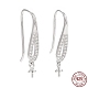 Rhodium Plated 925 Sterling Silver Earring Hooks STER-D035-39P-1