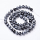 Natural Snowflake Obsidian Beads Strands X-GSR6mmC009-3