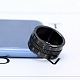 316l外科用ステンレス鋼ワイドバンドフィンガー指輪  スピナーリング  回転可能な  カメラレンズ  サイズ9  ガンメタ色  19mm X-RJEW-T005-9-15-4