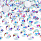 FINGERINSPIRE 70 Pcs 25mm Large Flat Back Round Acrylic Rhinestone Gems with Container Clear AB Color Circle Crystals Bling Jewels Acrylic Jewels Embelishments for Costume Making Cosplay Crafts OACR-FG0001-03-1