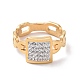 Crystal Rhinestone Rectangle Finger Ring RJEW-D120-02G-2