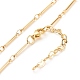 Christmas Tree Shell Pearl & Glass Braided Pendant Necklace with Bar Link Chains NJEW-TA00028-5