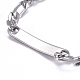 304 bracelets chaîne figaro id acier inoxydable BJEW-G631-01P-3