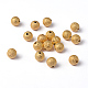 10mm goldene Farbe Messing Runde strukturierte Perlen X-EC226-G-3