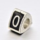 Triangle with Number Alloy Enamel European Beads X-MPDL-N036-30-2