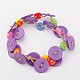 Resin Flat Round Button Jewelry Sets: Bracelets/Necklaces & Ear Studs SJEW-JS00793-3