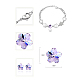 Real 18K Platinum Plated Alloy Sakura Austrian Crystal Jewelry Sets SJEW-DD0001-016B-2