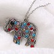 Classical Elephant Alloy Rhinestone Pendant Necklaces NJEW-N0052-088B-2