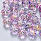 Perles de verre peintes par pulvérisation transparentes deux tons GLAA-S190-005B-02-1
