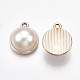 Colgantes de semicírculo de perlas de imitación de plástico abs PACR-T007-14-2