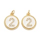 Brass Micro Pave Clear Cubic Zirconia Charms ZIRC-I052-16G-02-2