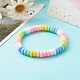Handmade Polymer Clay Beads Stretch Bracelets for Kids BJEW-JB06487-01-2