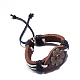 Adjustable Casual Unisex Flower Leather Bracelets BJEW-BB15621-4