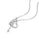 TINYSAND Valentine Gift 925 Sterling Silver CZ Rhinestone Heart and Arrow Pendant Necklace for Couples & Lovers TS-N220-S-2