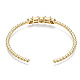 Bracelet de manchette en perles de zircone cubique scintillant pour elle BJEW-N012-002-NF-2