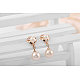 Real Rose Gold Plated Fashion Alloy Austrian Crystals Dangle Earrings EJEW-AA00057-01-2
