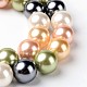 Redondo shell hebras de abalorios de perlas BSHE-E007-8mm-M-2