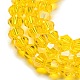 Transparentes perles de verre de galvanoplastie brins GLAA-F029-2mm-C22-3