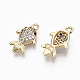 Brass Micro Pave Clear Cubic Zirconia Charms X-RJEW-T063-33G-NF-2
