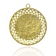 Antique verre en alliage de ton doré grands pendentifs PALLOY-J466-04AG-2