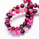 Round Natural Striped Agate/Banded Agate Stone Beads Strands G-S118-8mm-02-2