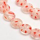 Vidrio millefiori planas hebras de perlas redondas LK-P008-M-4