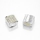 Silver Plated Alloy Rhinestone Slide Charms RB-J509-01S-1