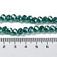 電気メッキガラスビーズセット  プラチナメッキ  多面カット  ロンデル  濃い緑  6x5mm  穴：1mm  約85~88個/連  16.1~16.5インチ（41~42cm） EGLA-A034-T6mm-C03-6