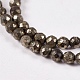 Natürliche Pyrit Perlen Stränge G-L031-3mm-03-2