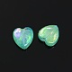 Green AB color Plated Acrylic Heart Beads X-PL539-837-1
