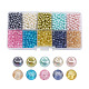 Gemischtes Backen gemaltes Knistern Glas & Glas Perle Perlen Sets HY-X0009-4mm-06-1