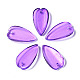 透明スプレー塗装ガラスペンダント  葉  青紫色  20.5x11x3.5mm  穴：1.2mm GGLA-S054-013A-01-1