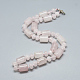 Natürlichen Rosenquarz Perlenketten NJEW-S392-16-1
