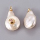 Colgantes naturales de perlas cultivadas de agua dulce PEAR-F008-31G-03-2