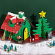 Nbeads 6 セット 2 スタイルの未完成の厚紙 3D パズル  クリスマスデコレーション用  こども 組み立て 絵画 おもちゃ  家と木  小麦  130~220x130~200x205~230mm  3セット/スタイル AJEW-NB0005-36-4