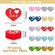 Superfindings 9pcs 9 couleurs coeur avec mot papa et maman perles de silicone SIL-FH0001-12-2