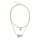 Alloy Double Layered Necklaces NJEW-B0002-11G-4