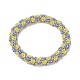 Stretch-Armband mit geflochtenen Blumenperlen aus Glassamen für Damen BJEW-MZ00034-1