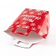 クリスマステーマ長方形折りたたみクリエイティブクラフト紙ギフトバッグ  ハンドル付き  ウエディングバッグ  雪の結晶模様  15.5x8x17.5cm CON-B002-02B-5
