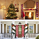ホームオフィスの正面玄関ポーチのポリエステル吊り下げサインはクリスマスの装飾を歓迎します  新年とクリスマスという言葉の長方形  レッド  180x30cm  2個/セット AJEW-WH0129-49-7