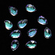 Tropfenförmige transparente Glaskabochons MRMJ-T009-158B-1