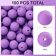 100Pcs Silicone Beads Round Rubber Bead 15MM Loose Spacer Beads for DIY Supplies Jewelry Keychain Making JX441A-1