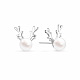 Tinysand Chic & Lovely 925 boucles d'oreilles à tige en argent sterling avec perles de cerf pour Noël TS-E239-S-2