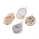 Natural Drusy Agate Nuggets Pendants G-P089-02-1